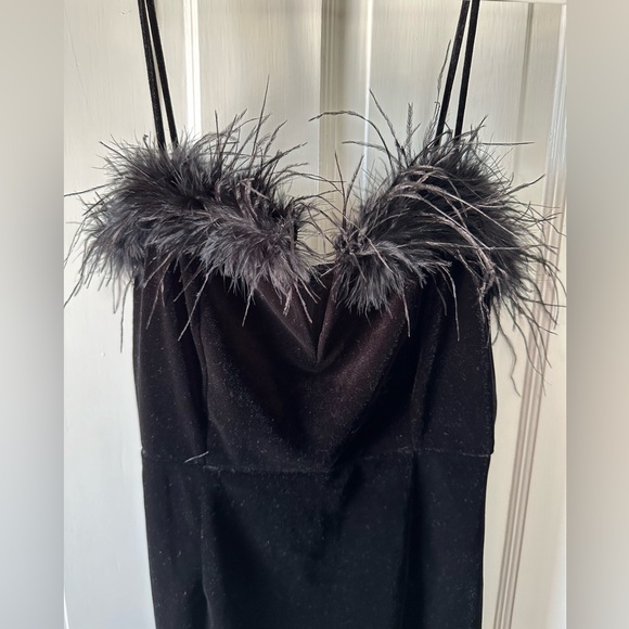 Superdown Velvet Feather Dress - Picture 3 of 4